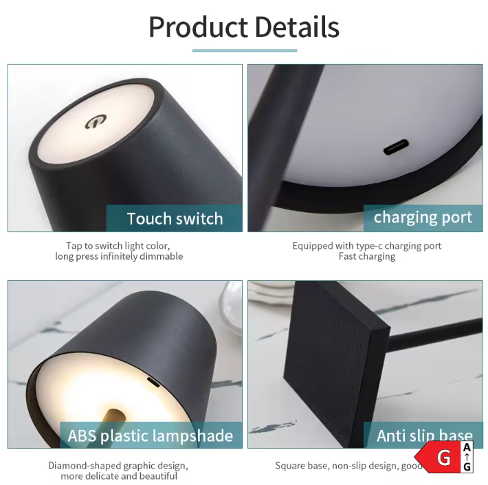 Lámpara LED Táctil Minimalista – 3 Modos de Luz