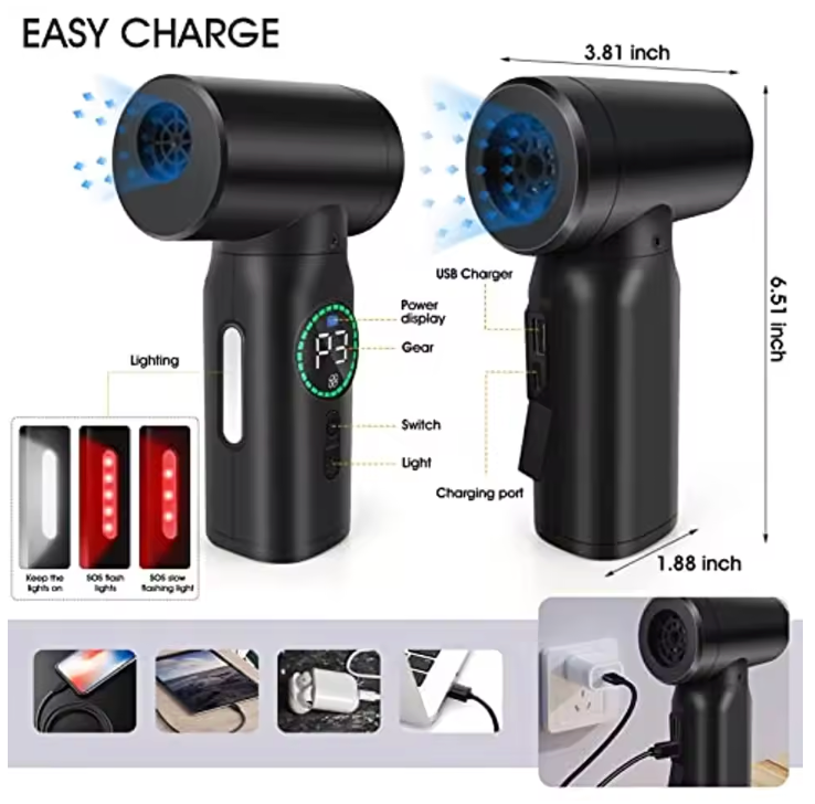 CleanForce™ – Limpiador de Aire Comprimido Inalámbrico 2 en 1 | Soplador + Mini Aspiradora para Teclado, PC y Coche